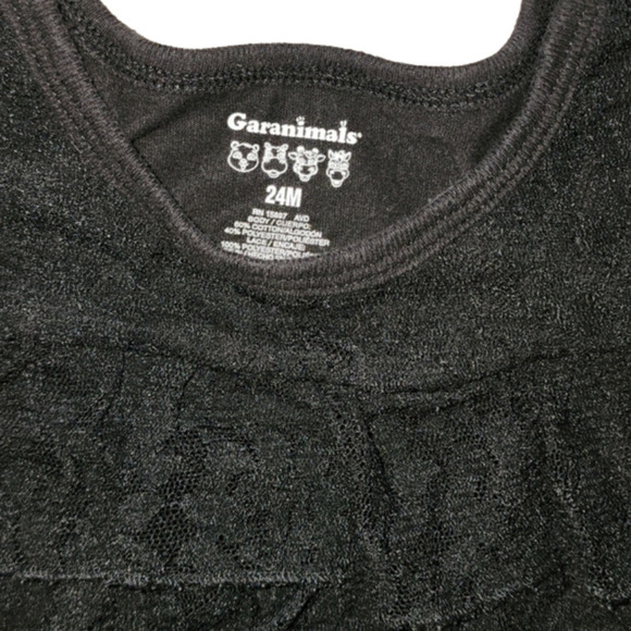 GARANIMALS Black Lace Ruffle Short Sleeve Tee - Picture 2 of 4